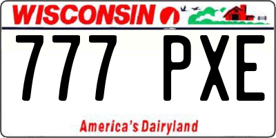 WI license plate 777PXE