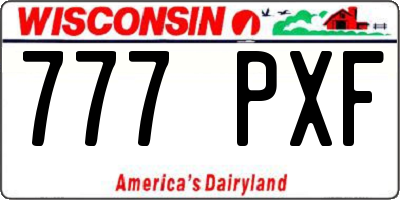 WI license plate 777PXF