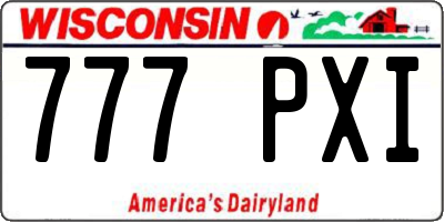 WI license plate 777PXI