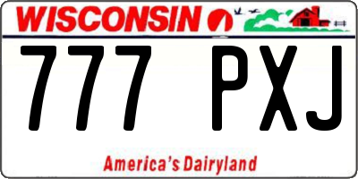 WI license plate 777PXJ