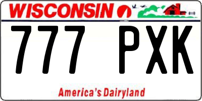 WI license plate 777PXK