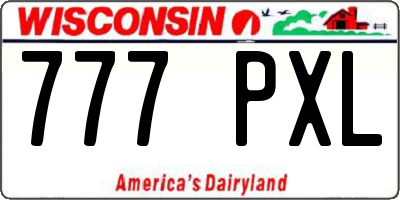 WI license plate 777PXL
