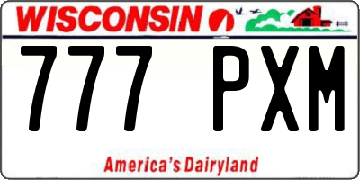 WI license plate 777PXM