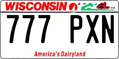 WI license plate 777PXN