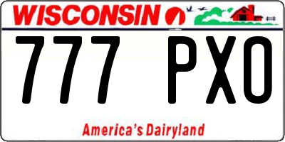 WI license plate 777PXO