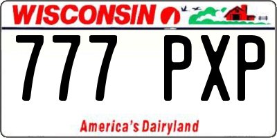 WI license plate 777PXP