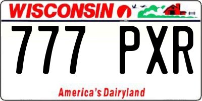 WI license plate 777PXR