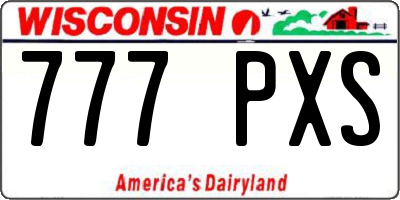 WI license plate 777PXS
