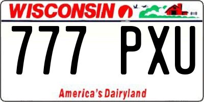 WI license plate 777PXU