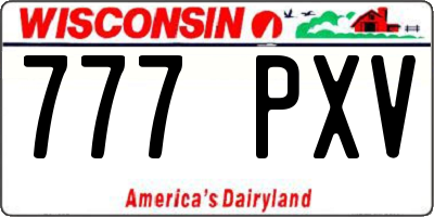WI license plate 777PXV