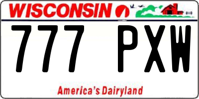 WI license plate 777PXW