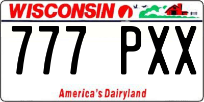 WI license plate 777PXX