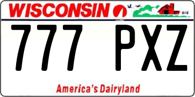 WI license plate 777PXZ