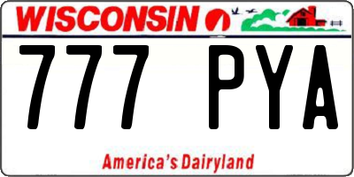 WI license plate 777PYA