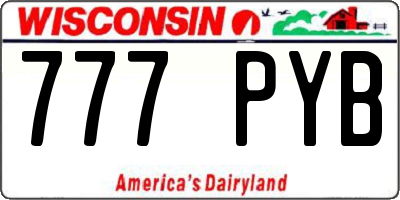 WI license plate 777PYB