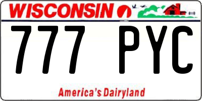 WI license plate 777PYC