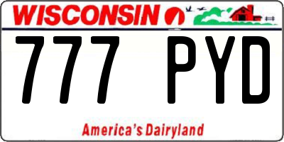 WI license plate 777PYD