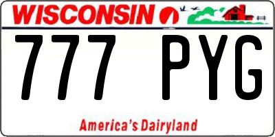 WI license plate 777PYG