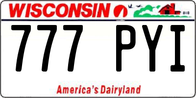WI license plate 777PYI