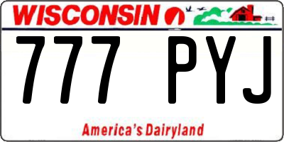 WI license plate 777PYJ