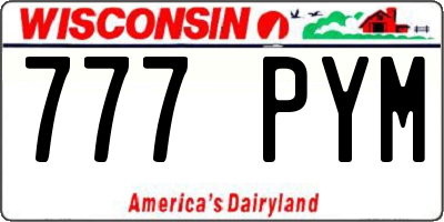 WI license plate 777PYM