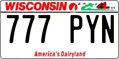 WI license plate 777PYN