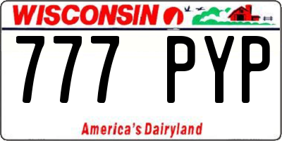 WI license plate 777PYP