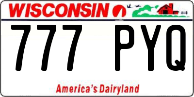 WI license plate 777PYQ