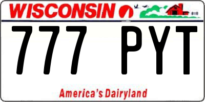 WI license plate 777PYT