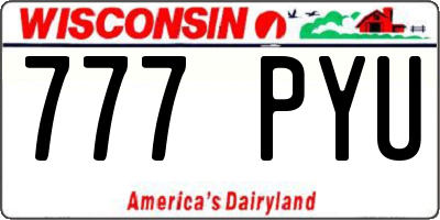 WI license plate 777PYU