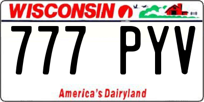 WI license plate 777PYV