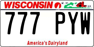 WI license plate 777PYW