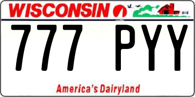 WI license plate 777PYY