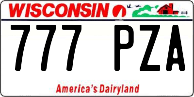 WI license plate 777PZA