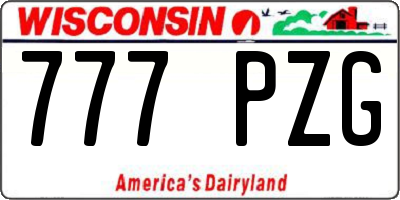 WI license plate 777PZG