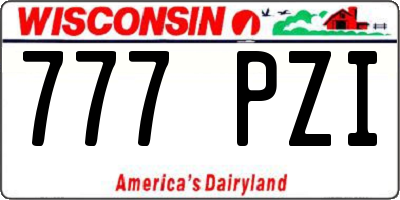 WI license plate 777PZI