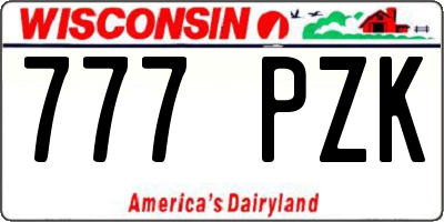 WI license plate 777PZK