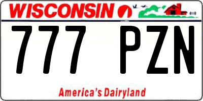 WI license plate 777PZN