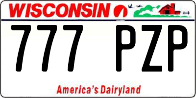 WI license plate 777PZP