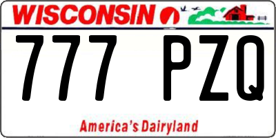 WI license plate 777PZQ