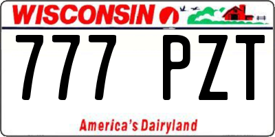WI license plate 777PZT