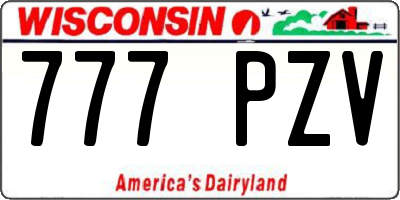 WI license plate 777PZV