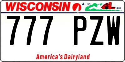 WI license plate 777PZW