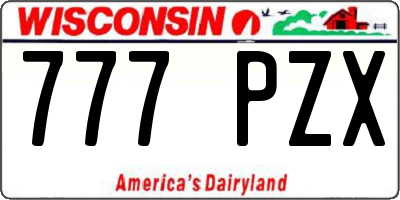 WI license plate 777PZX