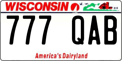 WI license plate 777QAB