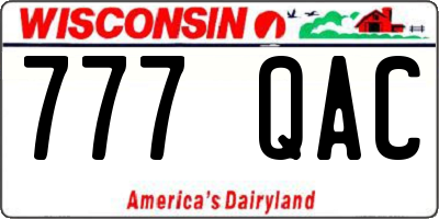 WI license plate 777QAC