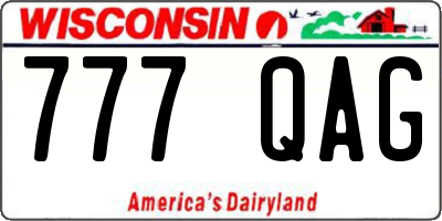 WI license plate 777QAG