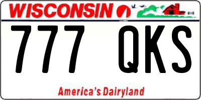 WI license plate 777QKS
