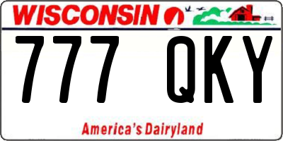WI license plate 777QKY