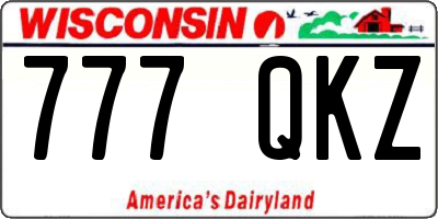 WI license plate 777QKZ